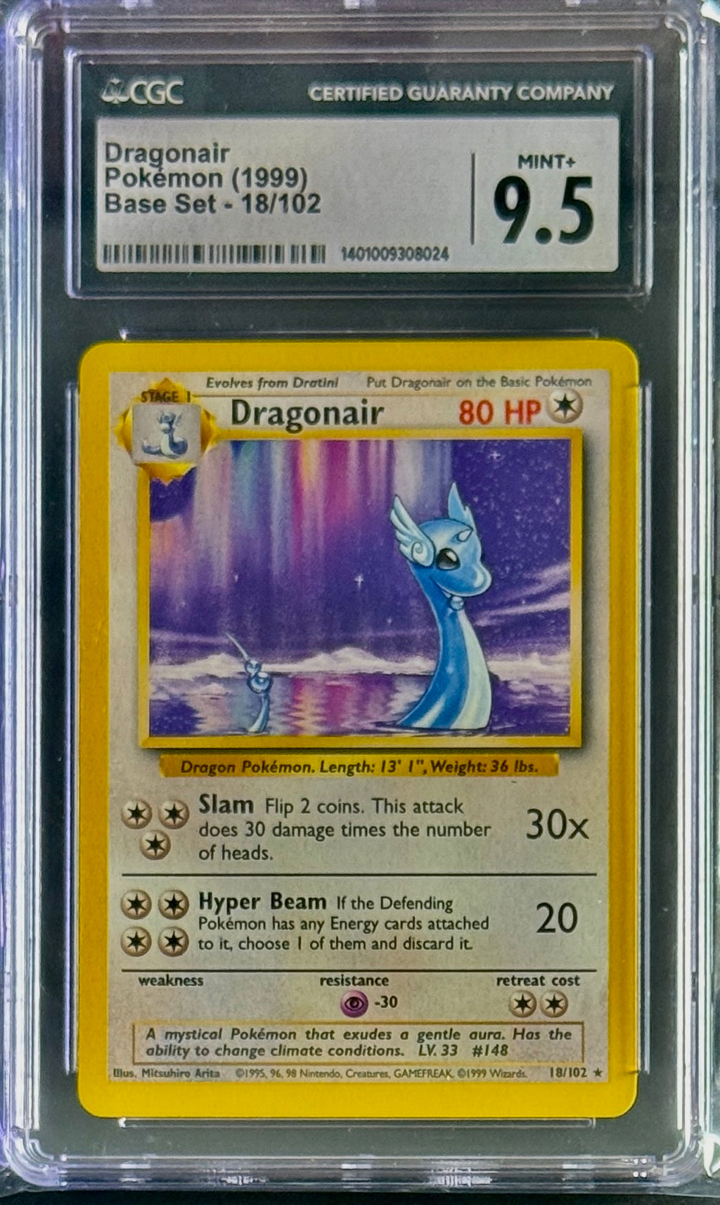 Dragonair, 18/102, Base Set, CGC 9.5-Mint +