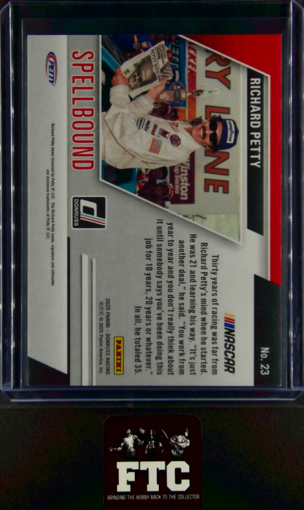Richard Petty, Spellbound, Carolina Blue Ice, Ser #'d 38/99, 2025 Donruss