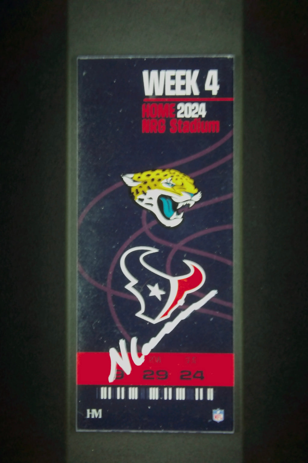 Nico Collins, Week 4, Autographed Comm. Ticket, Metabilia w/Beckett COA
