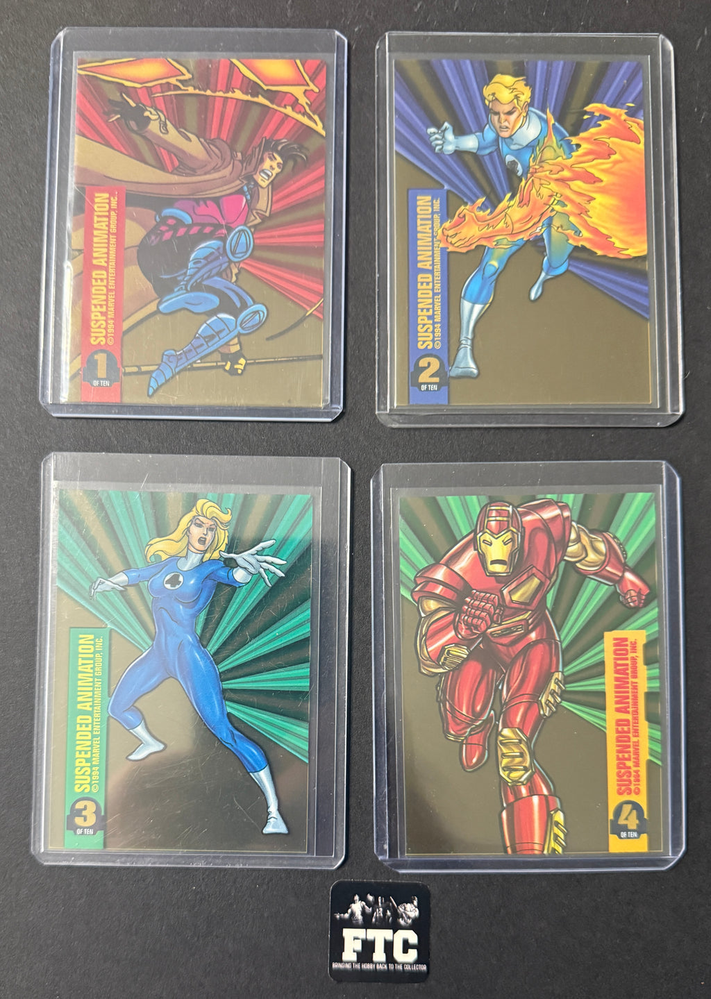 Suspended Animation Complete Set, all 10 cards, 1994 Marvel Universe
