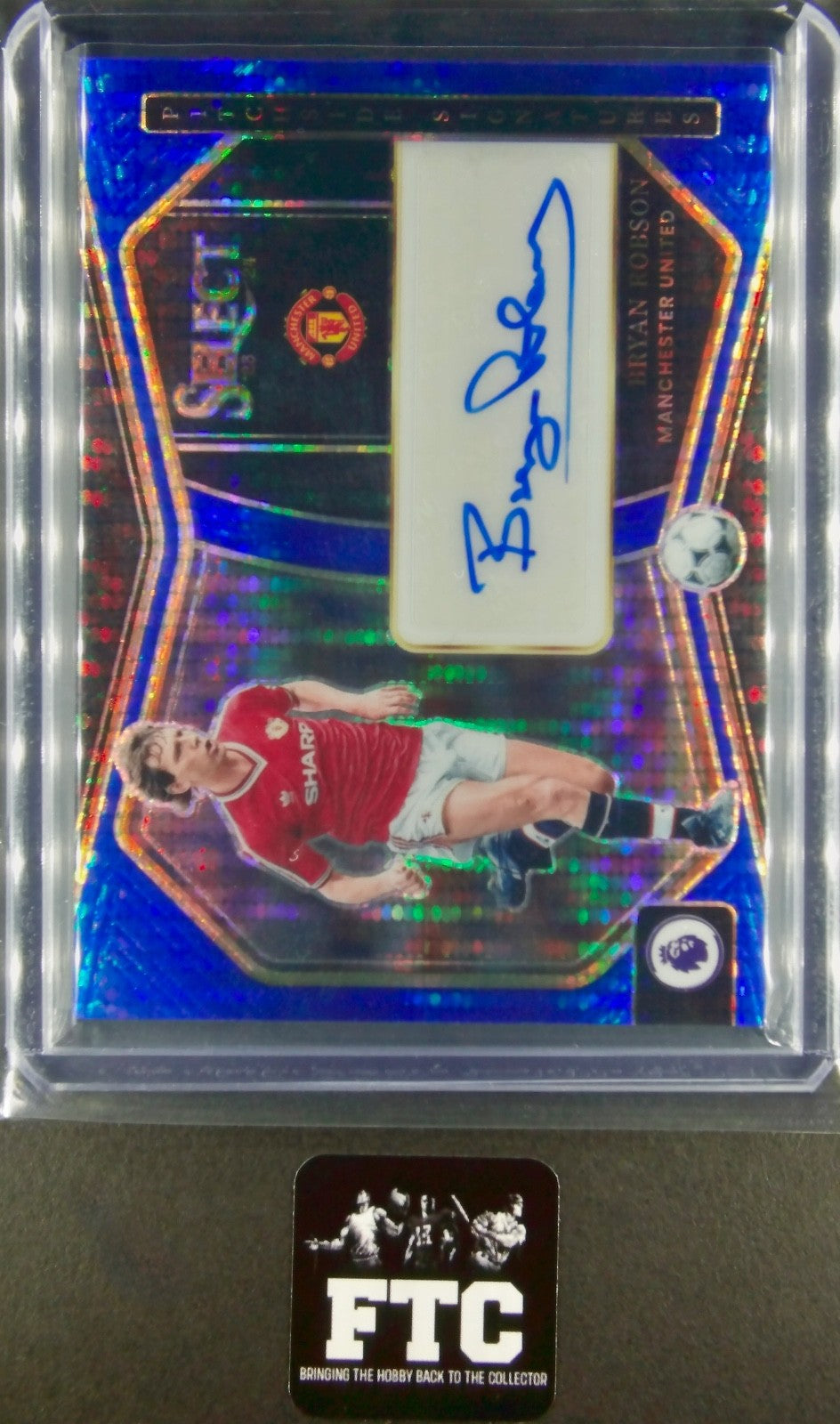 BRYAN ROBSON, Blue Pulsar, Auto, 2023 Select Premier League, "Capt Marvel"