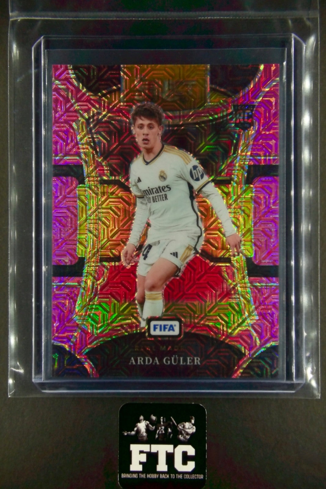ARDA GULER, RC, Pink Mojo, Ser #'d 132/199, 2023 Select FIFA, Mezzanine Level