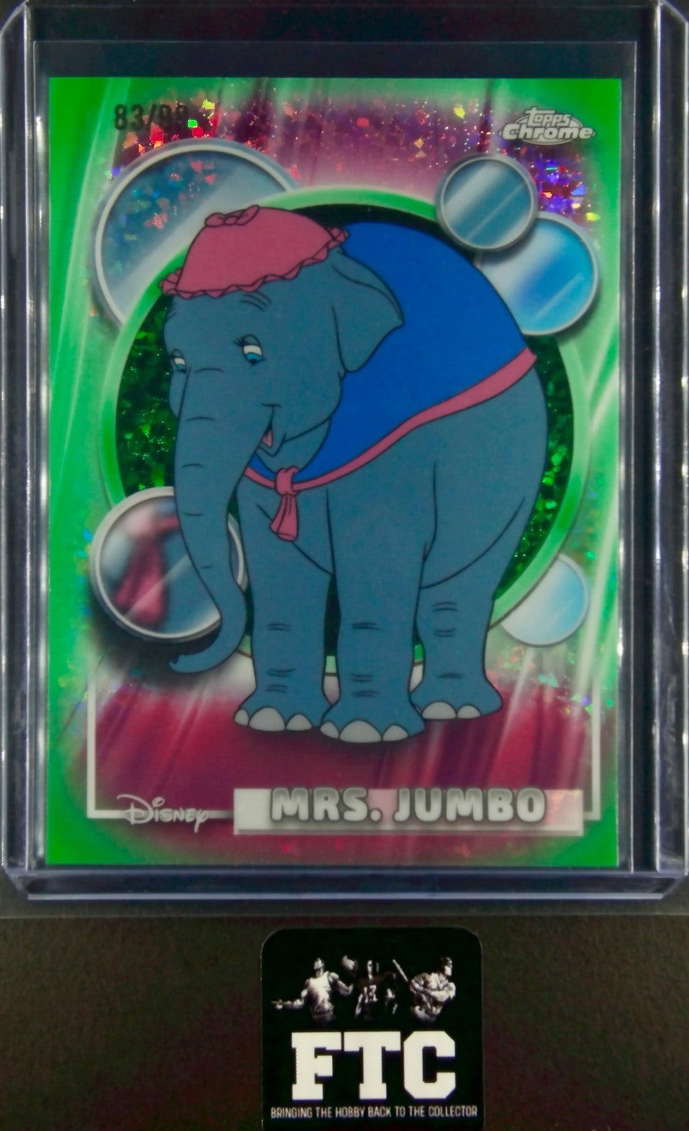 Mrs. Dumbo, Green Mini Diamond Parallel, Ser #'d 83/99, 2026 Topps Chrome Disney